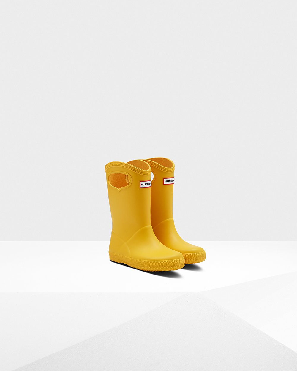 Hunter Original First Classic Grab Handle Rain Boots - On Sale Kids Yellow - HWRTDY490